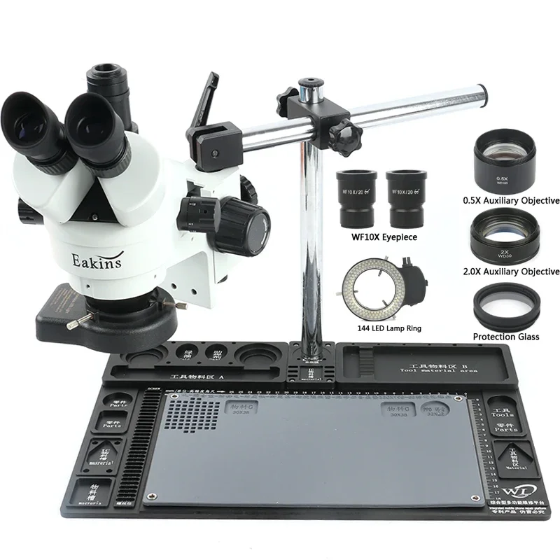 Stereo Trinocular Microscope Pcb - Mikroskop Stereo Aloi Aluminium Multifungsi Besar