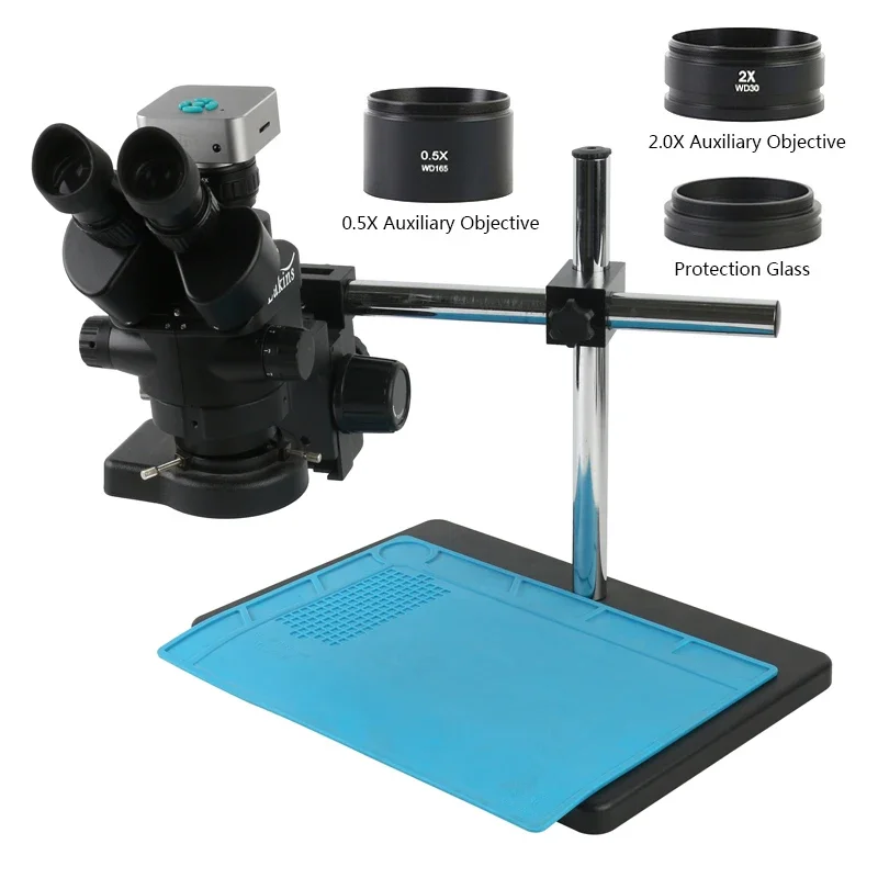 Stereo Trinocular Microscope Pcb - Zoom 3,5X-90X Confocal Trinocular 48MP HDMI