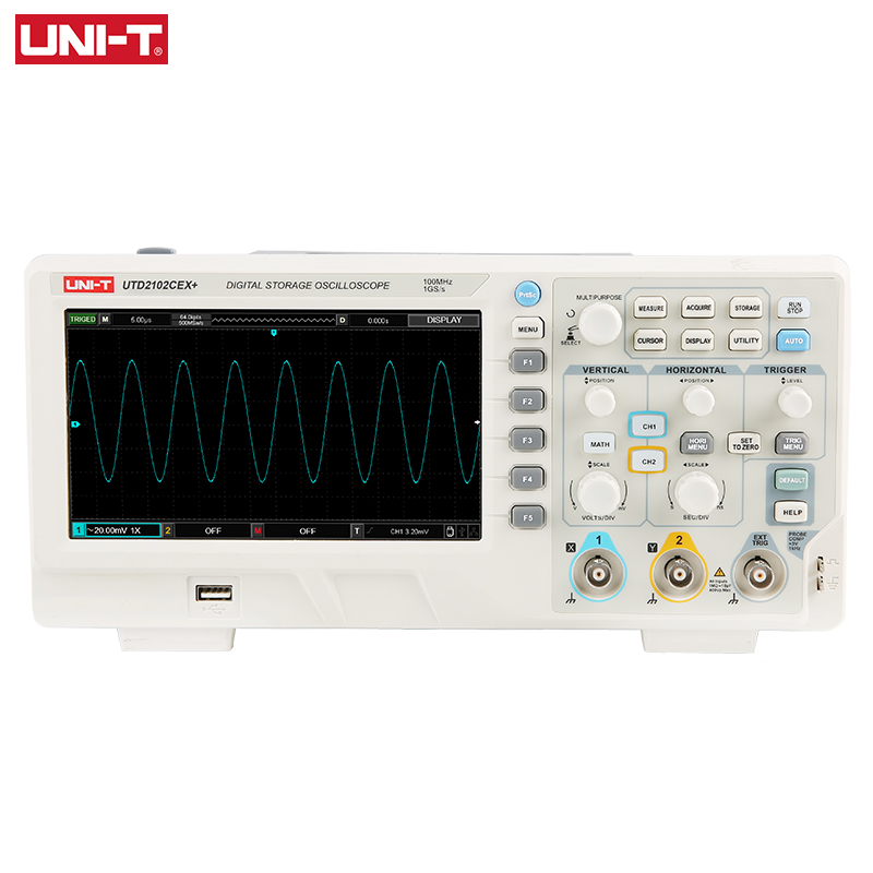 UNI-T UTD2102CEX + Osiloskop P - Digital Storage Oscilloscope 100Mhz ulasan dan harga