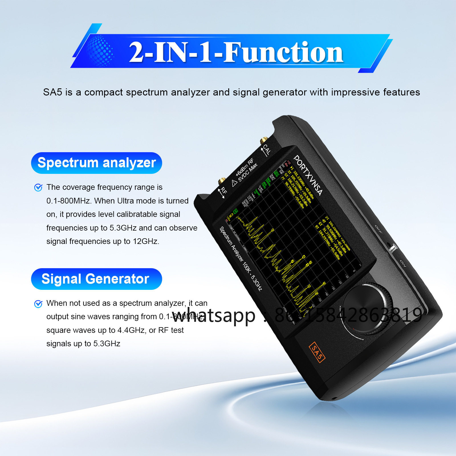 Analisa Spektrum Portabel SA5, - Signal Generator Spectrum Analyzer ulasan dan harga