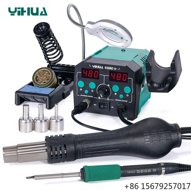 YIHUA 938BD-III 775W 2 in 1 St - Hot Air Rework Station T12 ulasan dan harga