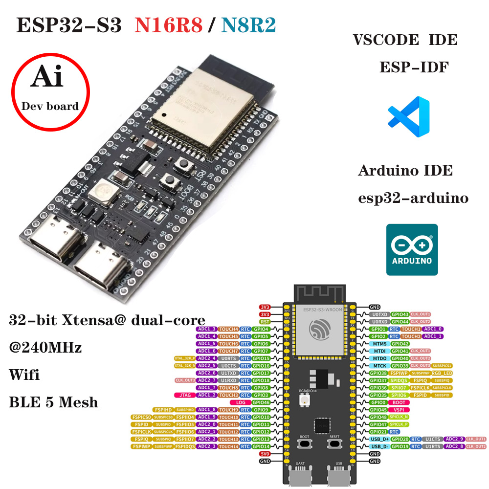 Papan Pengembangan ESP32-S3 de - Esp32 S3 Development Board Lot ulasan dan harga