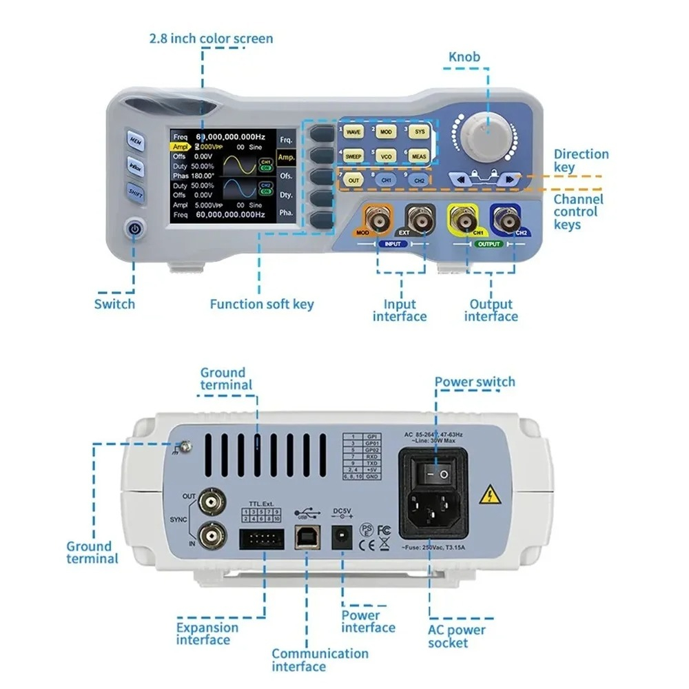 JDS8060 8080 Generator Sinyal  - Function Arbitrary Waveform Generator ulasan dan harga